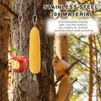 Upgraded 304 Stainless Steel Hanging Squirrel Feeder Outside, Durable Squirrel Feeders for Outdoors, Chipmunk Feeder, Squirrel Food for Backyard Squirrels Hold Corn, Corn Cob(32Inch-1Rod)