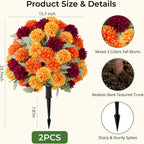 auihiay fall flowers artificial topiary balls, fake mums shown in use
