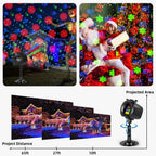Outdoor Laser Projector Lights, RGB Firefly Light Show for Backyard Parties & Gatherings, IP65 Waterproof, 270° Adjustable, 10 Color Modes + 3 Changeable Holiday Cards(Halloween/Snowflake/Christmas)
