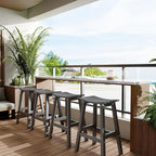 Stoog Bar Stools Set of 4, All-Weather Outdoor Barstools, 400 lbs Weight Support, Easy to Clean and Care, for Bar, Kitchen Counter, and Patio, Grey