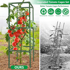 3 Pack Square Tomato Cages, 49'' Tall Heavy Duty Steel Tomato Trellis Kit for Garden, Plant Support Tower Stakes Cucumber Pepper Trellis for Climbing Vegetable Flowers