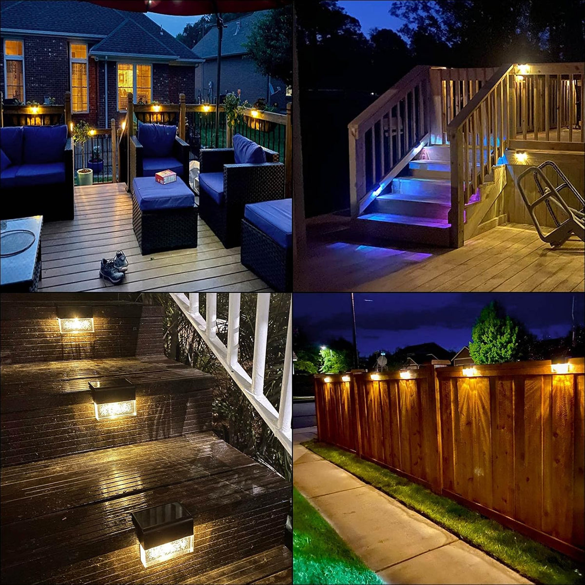 denicmic solar deck lights led waterproof solar step showing dimensions