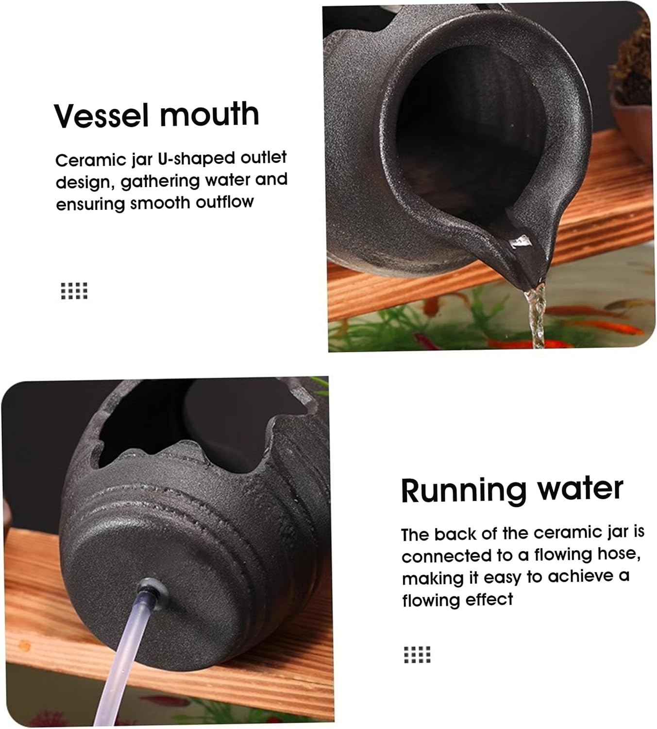 Indoor Fountain Accessories, Fountain Spitter, 5in Ceramic Tabletop, Brown | Handmade Ceramic Build, Ideal for Tabletop Display, Fits Small Ponds