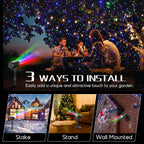 Christmas Projector Lights Outdoor, 3 Color Firefly Light Show, IP65 Waterproof Light Projector Outdoor with Remote Control and Timer, Indoor Projection Lights for House Garden Holiday Xmas Decor