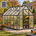 6x10ft greenhouse with thermometers, aluminum greenhouse for outdoors, main product view
