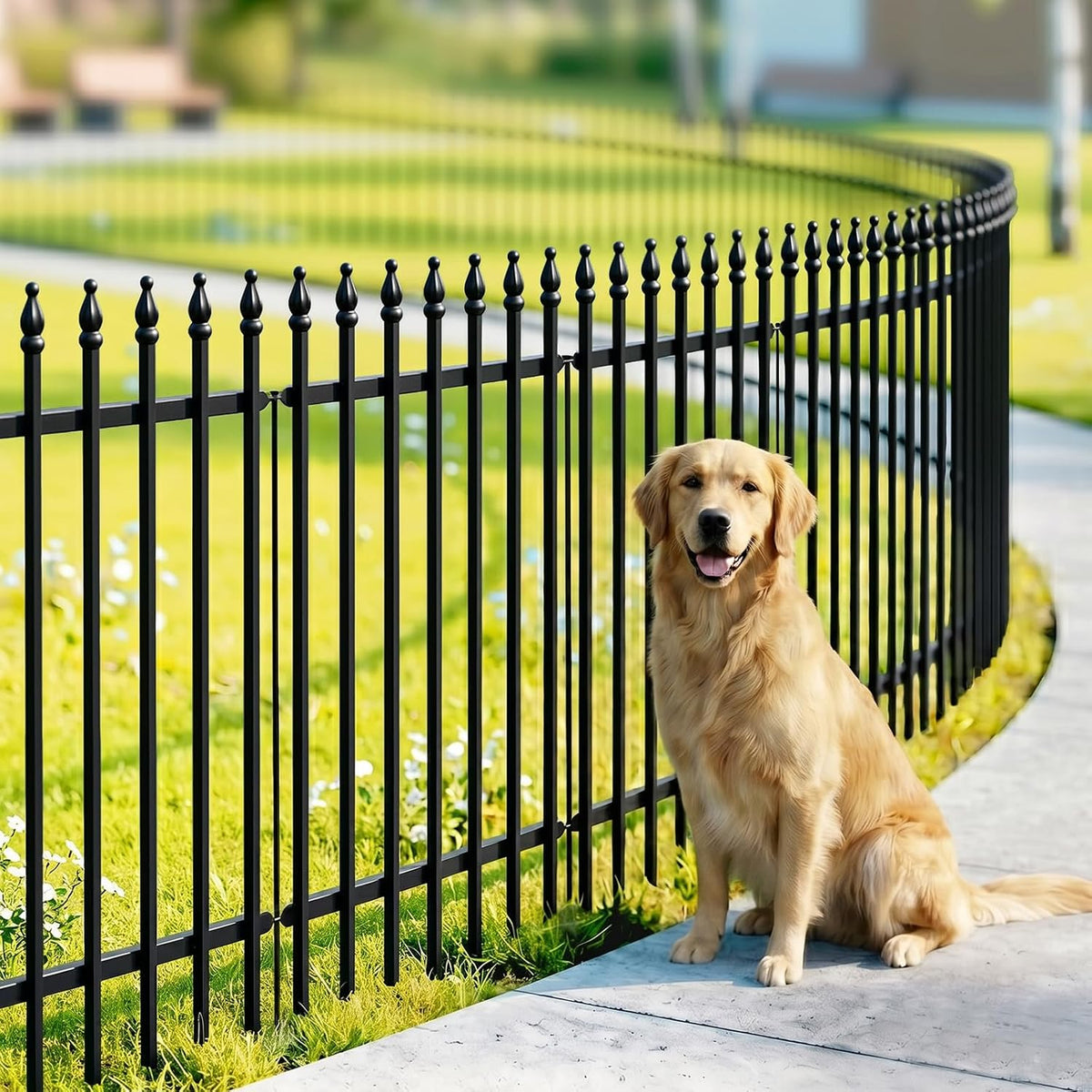 thealyn 36"h x 28"w metal garden fence, no, main product view