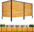 3 panels no dig wood privacy screen, 42", main product view