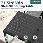 pamapic outdoor dining sets for 6, rectangular steel, package contents