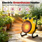 greenhouse heater with thermostat, electric outdoor heaters, yellow, close-up detail