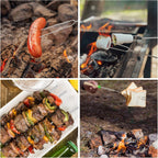 10 Pack Smores Sticks, 32 Inch Marshmallow Roasting Sticks for Fire Pit | Extendable Roasting Skewers with Bag. Hot Dog Fork. Smores Kit for Campfire Camping Essentials. 304 Stainless Steel.