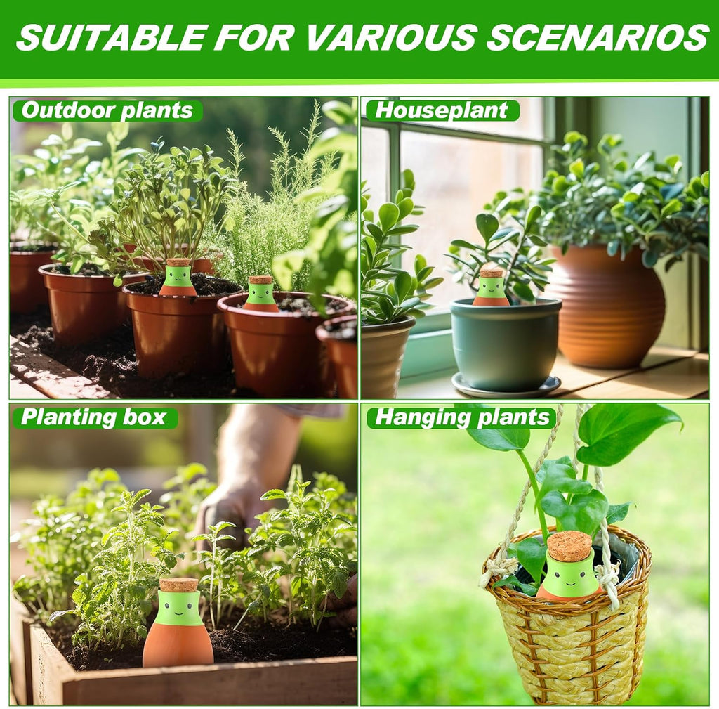 LemonRoad 4 Pcs Self Watering Terracotta Globes 11.5oz Large Ollas Plant Watering Globes Planter Insert Spike Pot Clay Planter Irrigation Device for Outdoor Indoor Easy to Refill Plant Lover Gift