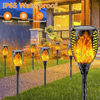 Upgraded Solar Lights Outdoor, 6 Pack Flickering Flame Solar Torch Lights with Super Larger Size for Outdoor Decor, Solar Garden Lights Waterproof Solar Flame Outdoor Lights for Patio Yard Pathway