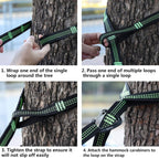 Hammock Straps for Trees Heavy Duty Long Extender Hammock Webbing Ropes Kit | With 2 Carabiners, Set of Two 10FT Long, 32 Adjustable Loops, Holds up to 1000 Lbs Each Strap, Hammock Ties Around Tree Safe