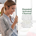 global healing center - ozonated activated charcoal powder, close-up detail