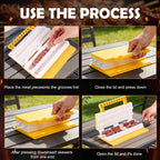 Double-Row Kebab Maker, ABS Meat Skewering Tool, Yellow | Single press double skewers with ergonomic handle for meat, vegetables, shrimp, backyard, balcony, and camping prep