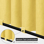 Easy-Going Linen Look Outdoor Curtains Waterproof Windproof Porch Curtains, Soft Thicken Outdoor Privacy Curtains for Patio, Gazebo, Grommet Top and Tab Bottom Drape, 1 Panel, 54x108 inch, Yellow