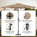Simple Deluxe 9' Patio Umbrella Outdoor Table Market Yard Umbrella with Push Button Tilt/Crank
