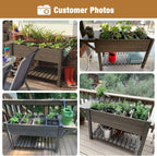 gutinneen raised garden bed mobile outdoor planter box, front angle view