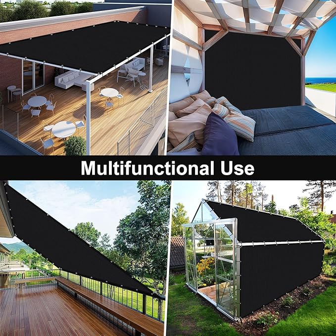 Artpuch 90% Sun Shade Cloth, 3 x 12 FT Pergola Shade Cover Canopy with Grommets, Sun Screen Fabric Tarp for Patio, Outdoor, Garden, Backyard, Black
