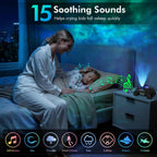 Rossetta Dual Lens Galaxy Star Projector, Aurora Night Light for Bedroom | 58 Light Effects, White Noise, Bluetooth Speaker, Music Sync, Remote Control, Timer, Room Decor Gift for Kids Adults Teens