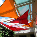 Patio Paradise 27' x 27' x 27' Sun Shade Sail Triangle Canopy Shade Cloth Fabric Sunlight Block Patio Pergola Cover HDPE Deck Awning for Outdoor Backyard Roof Shading, Red