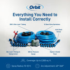 Orbit 2-Zone All-in-One Automatic Watering System - Automatic Sprinkler System for Yard Irrigation Setup - DIY Lawn Kit - Double Outlet Hose Timer - Easy Push-Fit Technology - Large Coverage - 50021