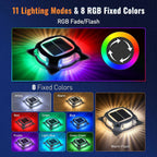 agptek aluminum multi-colors in 1 solar driveway lights shown in use