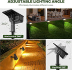 Kingsyard Solar Lights Outdoor Waterproof IP68, 47 LEDs 3 Lighting Modes USB & Solar Powered Garden Yard Pathway Spot Lights for Outside Landscape, Auto On/Off, 2 Pack(Cool White)