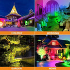 Low Voltage RGBW LED Landscape Lights Spot Lights Outdoor for Yard Garden Decor Spotlight, 12V-24V Low Voltage Landscape Lighting with 16 Color Changing and Remote IP68 Waterproof (6)