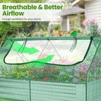 homdox 6x3x3ft galvanized raised garden bed with cover, front angle view