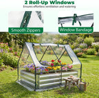giantexuk raised garden bed with greenhouse, 2 in, side view