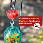 Ant Moat for Hummingbird Feeders, Metal Ant Guard for Hummingbird, Hummingbird Feeder Accessory Hooks, Insect Guard with Large Capacity, Red 4 OZ x 2 Pack | Rust-Proof Red Tulip Flower Insect Guard Accessory with Heavy-Duty Hooks
