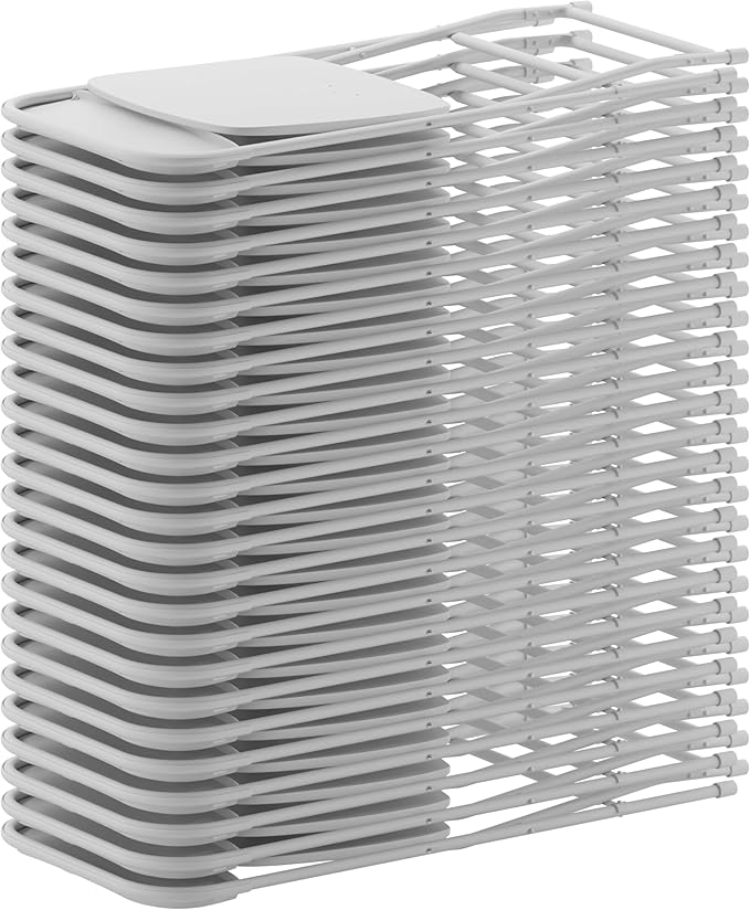 Flash Furniture Hercules Set of 10 Indoor/Outdoor Heavy-Duty Plastic Folding Chairs, Foldable Commercial Stacking Chairs with 650-lb. Static Weight Capacity, White