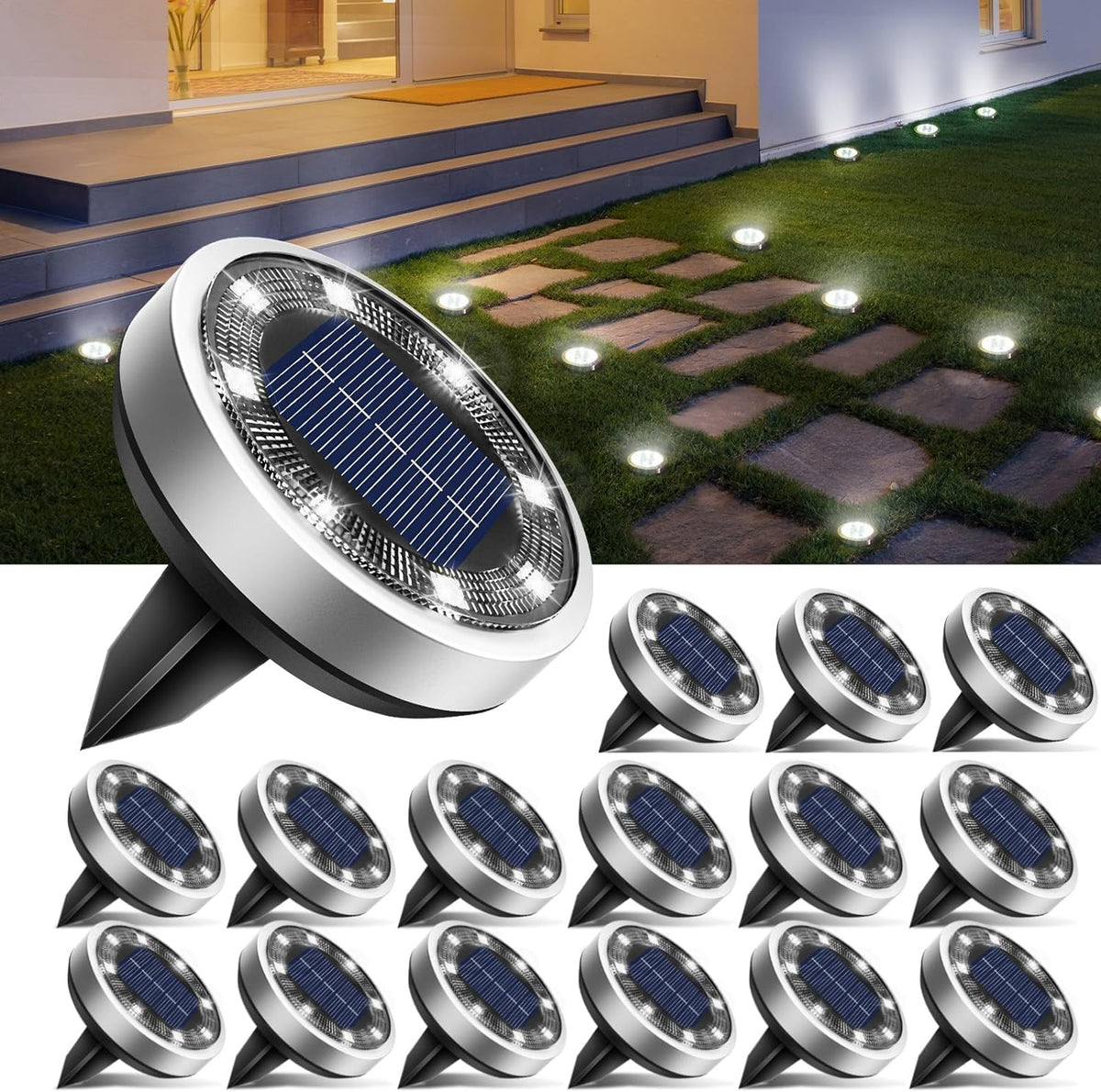 btfarm 16 pack solar lights outdoor waterproof, 8, main product view