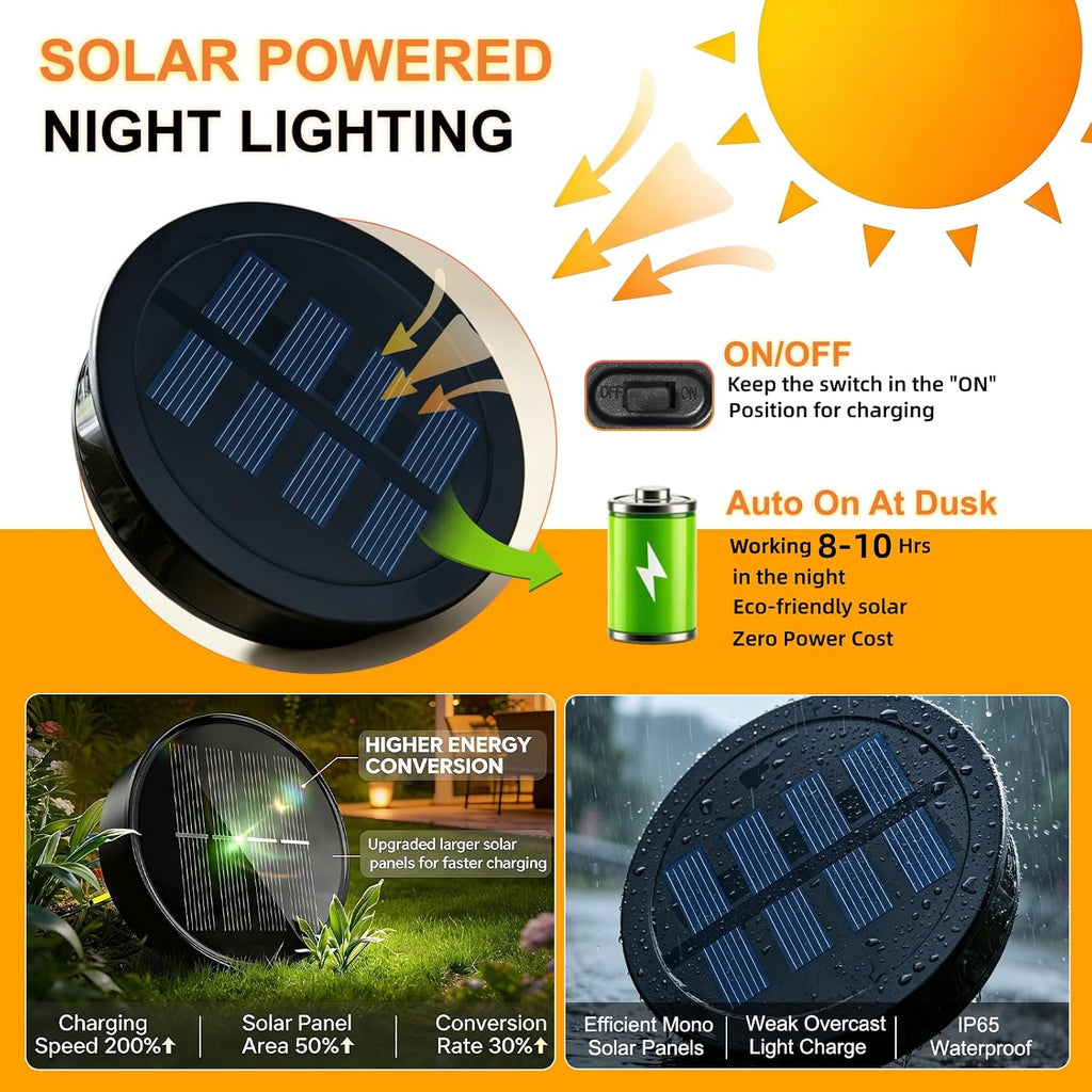 Solar Hanging Lights Outside,Outdoor Lanterns Waterproof Garden Mom Gifts | 20×7.9In Bronze Metal ,Individual Hang,Crackle Glass,8-10Hrs,Patio Tree Decor,Yard Decorations,Wall Art,Vintage Gift for Mom