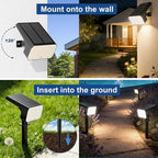 LANSOW 12 Pack Solar Spot Lights Outdoor Waterproof IP67, (90 LED/4 Modes) Solar Landscape Spotlights, 2-in-1 Solar Powered Flood Lights for Yard Garden Pathway Outside Tree, Auto ON/Off(Warm White)