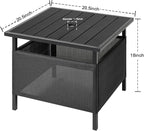 LZRS Adirondack Square Outdoor Side Table with Umbrella Hole, Pool Composite Patio Table,HDPE End Tables for Backyard,Pool, Indoor Companion, Easy Maintenance & Weather Resistant(Black)