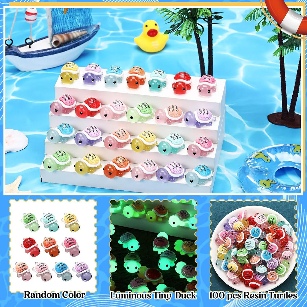 Simgoing 100 Pcs Mini Resin Turtles Emotional Tortoise Positive Funny Turtle Gifts Small Resin Toy Figures for Graduation Appreciation Employee Gifts