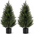 vivatrees 2pack 3ft artificial cedar trees in pots, main product view
