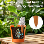 Yeswhat Self Watering Plant Spikes 4 Pack, Terracotta Owl Automatic Plant Waterer for Indoor Outdoor Plants, Slow Release Watering Stakes, Vacation Watering Devices for Potted Plants Garden Decor
