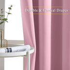 NICETOWN Patio Door Curtain Sound Blocking, Bedroom Privacy Room Divider Curtain, Thermal Insulated Blackout Closet Sliding Door Shade (1 Panel, 100" Wide x 120" Long, Rouge Pink)