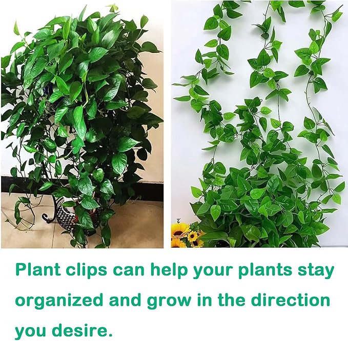 Plant Climbing Wall Fixture Clips, 100Pcs Self-Adhesive Plant Fixer Wall Clips Hook Vines Traction, Invisible Holder Leaf Shaped Wall Vines Fixing Clips Indoor Outdoor Decor