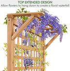 Yaheetech 72" H Garden Planter with Trellis for Vine Climbing Horticultural Plants, Yard Box Outdoor w/Drainage Holes, Garden Planter Bed for Flowers Herbs, Light Brown