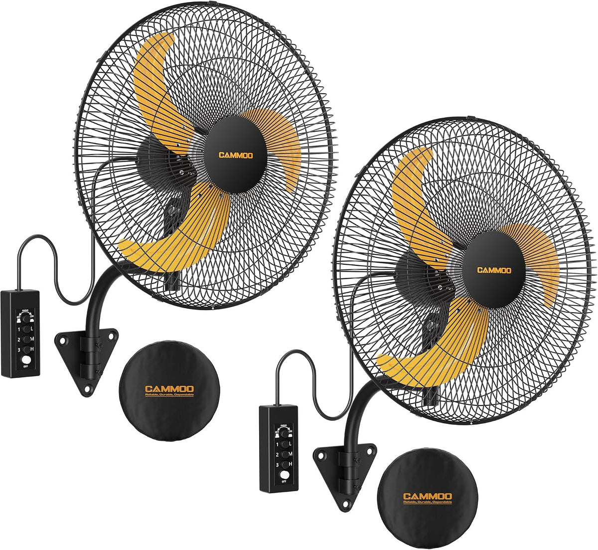 cammoo 18 inch wall mount fan oscillating, 600d, main product view