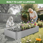 2 Pack Tall 6x3FT Raised Beds for Gardening, Corrugated Galvanized Steel Raised Garden Bed, Outdoor Metal Above Ground Garden Bed for Vegetables and Flowers(Rectangular)