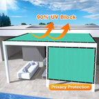 Artpuch Outdoor Pergola Shade Cover 5' X 5' Sun Shade Cloth with Grommets, 90% UV Protection Canopy Patio Privacy Screen (Customized Available) GN107, Turquoise