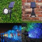 Outdoor Spotlights - 4 LED 2-in-1 Auto On/Off Solar Inground Lights for Patio Yard Garden Driveway Pathway (2 Pack, Blue)