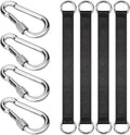 4 PCS Tree Swing Straps Hanging Kit with 4 Carabiners, 29cm / 0.95FT Length Tree Swing Hanging Straps Kit Perfect for Tree Swing Hammocks Punching Bag Gym Bar Chair Seat Outdoor