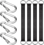 4 PCS Tree Swing Straps Hanging Kit with 4 Carabiners, 29cm / 0.95FT Length Tree Swing Hanging Straps Kit Perfect for Tree Swing Hammocks Punching Bag Gym Bar Chair Seat Outdoor