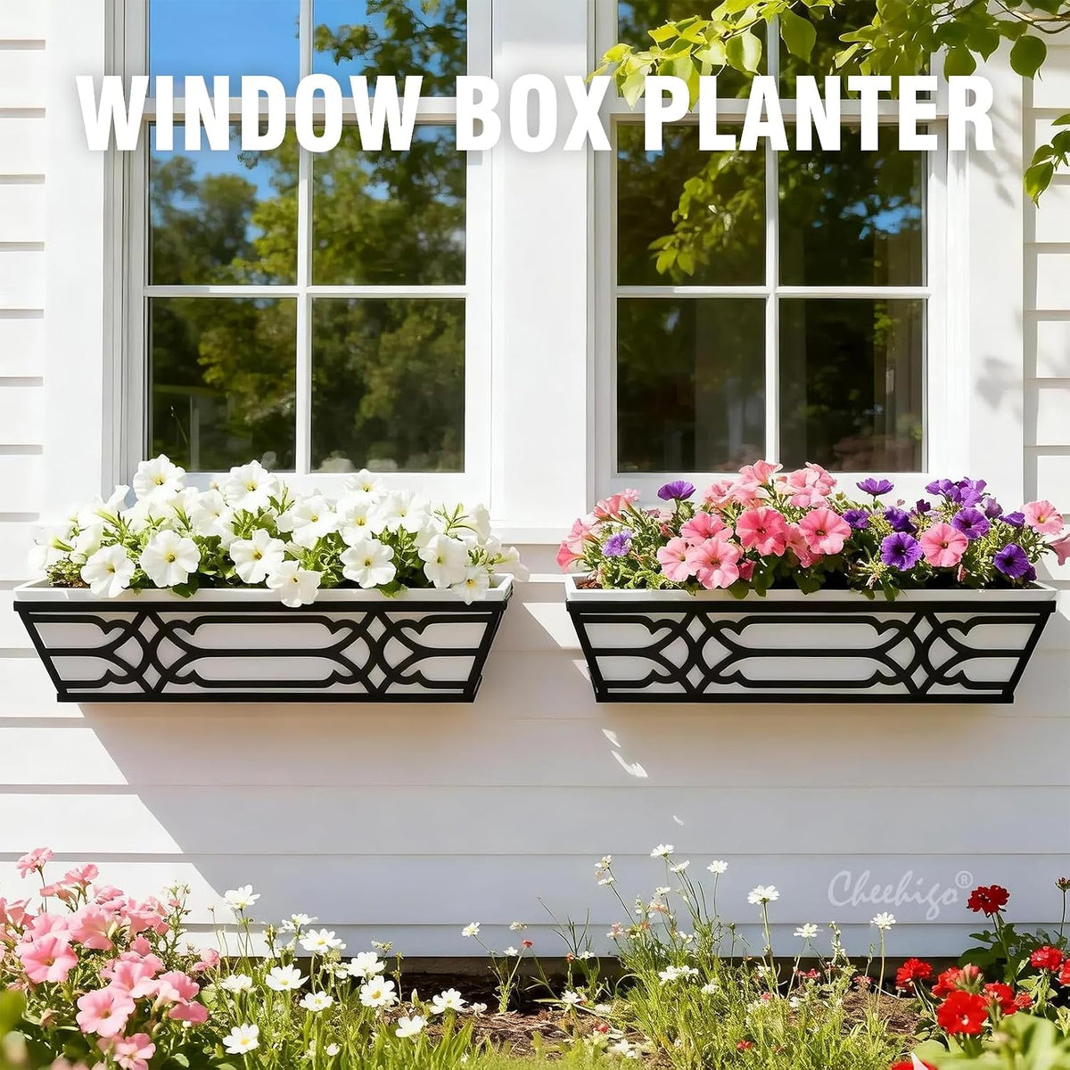 window planter box, railing planter box with non-woven, view 9